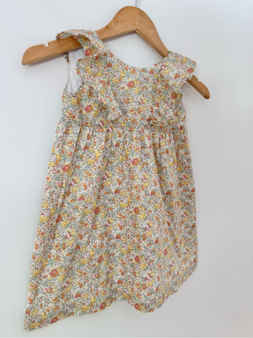 Olivier London Liberty Print Floral Dress Yellow, Orange & Green Size 4/5 EUC - Picture 3 of 14